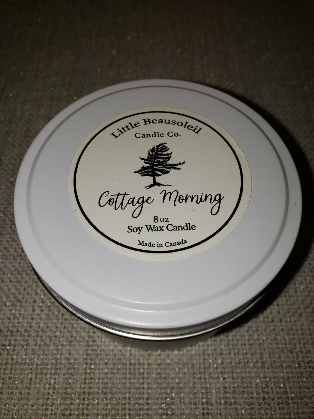 8 oz Soy Wax White Tin Candle