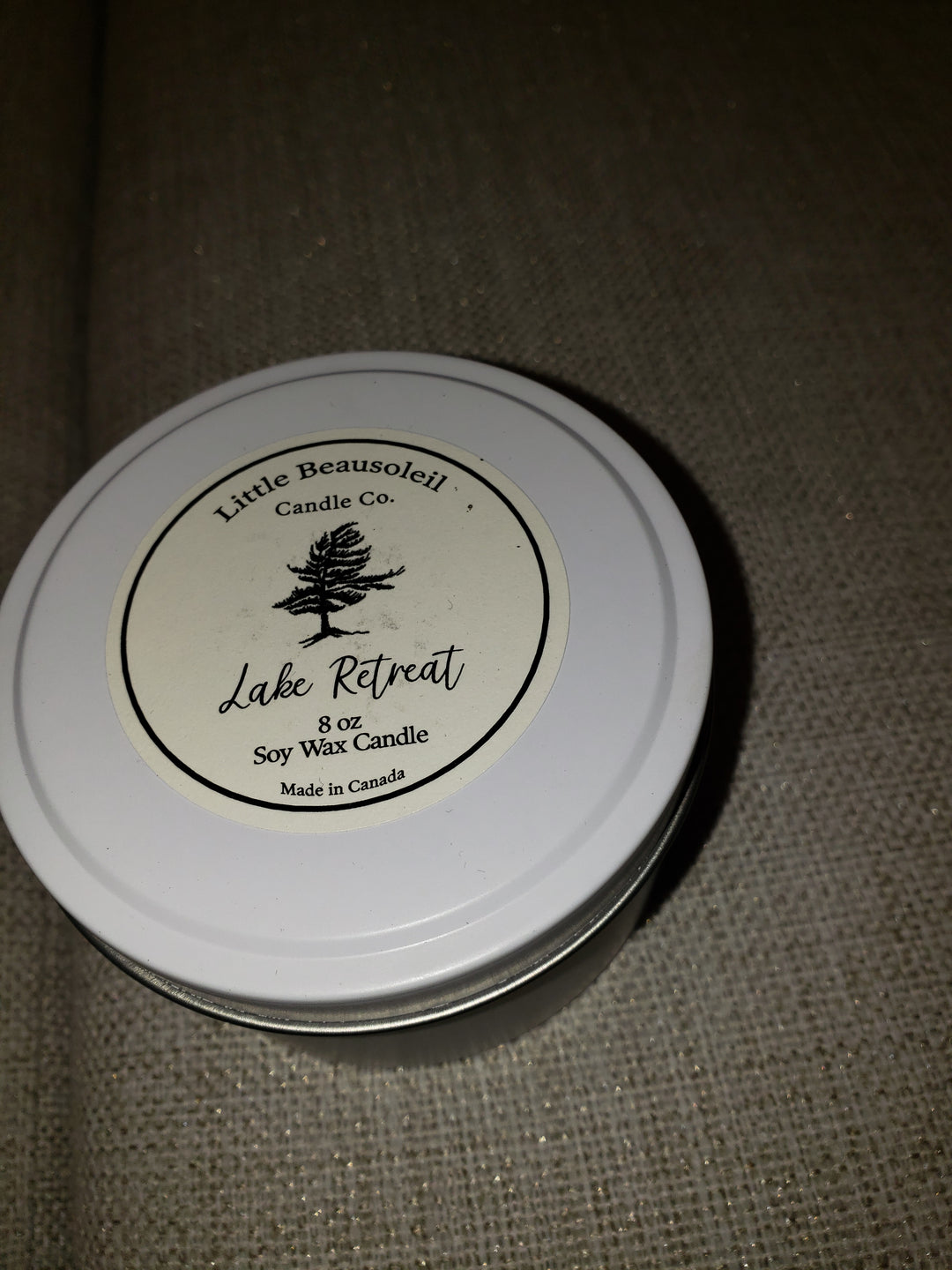 8 oz Soy Wax White Tin Candle