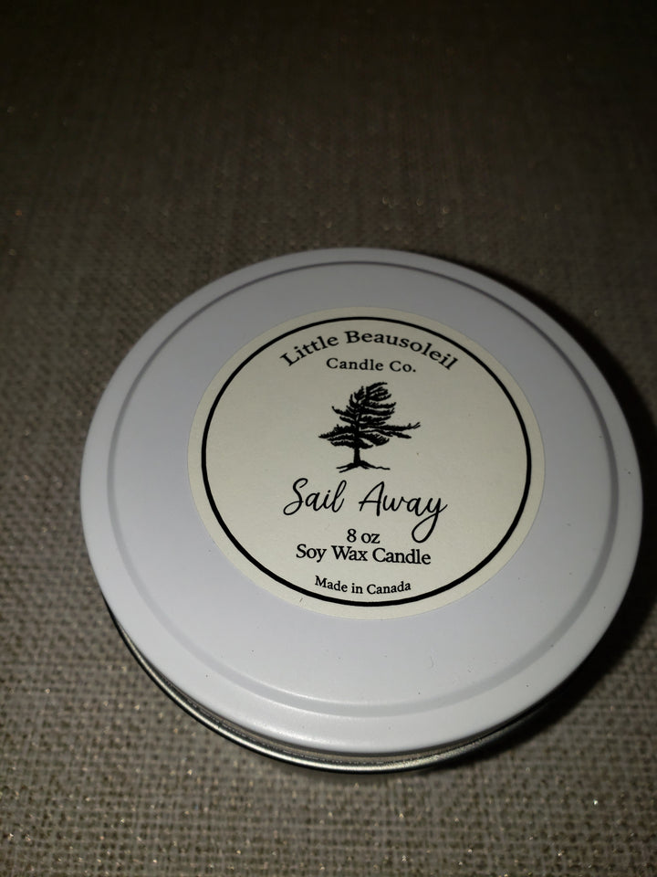 8 oz Soy Wax White Tin Candle