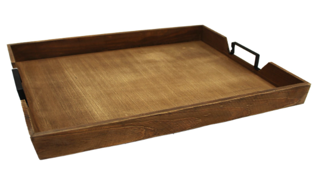WOODEN TRAY W/HANDLE
