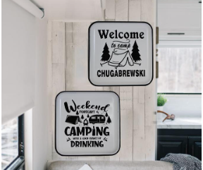 ASSORTED METAL  CAMPING SIGN