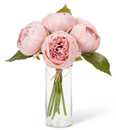 FULL PEONY BOUQUET - PINK 10"H