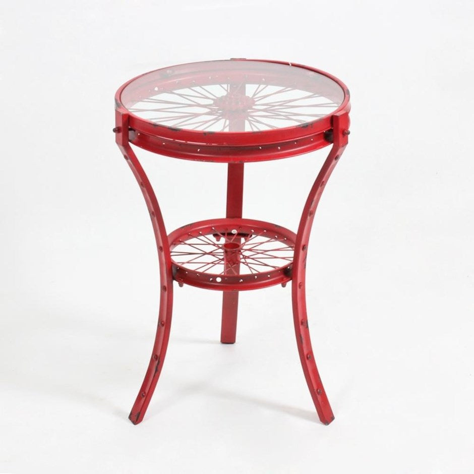 7168-CX6684-00 RED BICYCLE TABLE - Kate & Co. Home