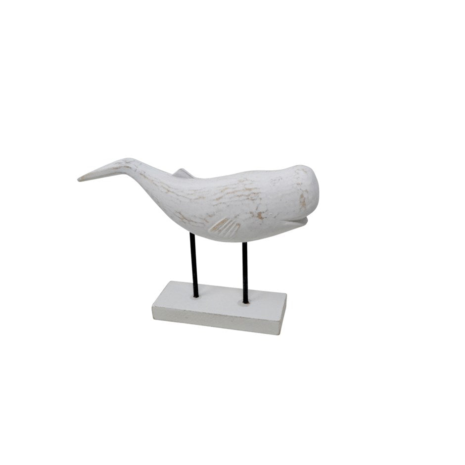 WHALE ON STAND-WHITE - Kate & Co. Home