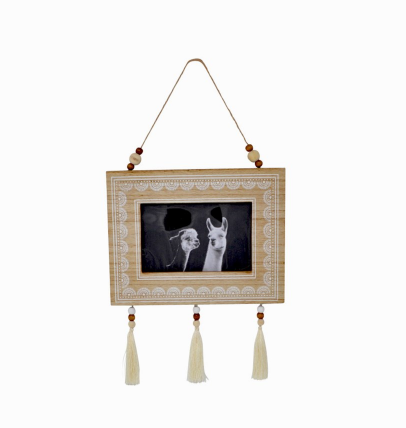 PHOTO FRAME W/ TASSELS/BEADS - Kate & Co. Home