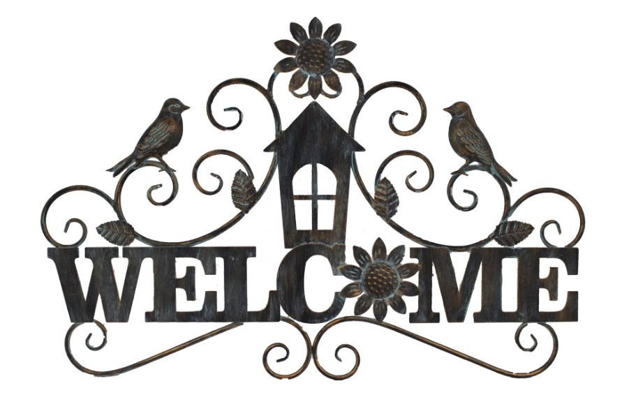 MR528 MTL WELCOME SIGN - Kate & Co. Home