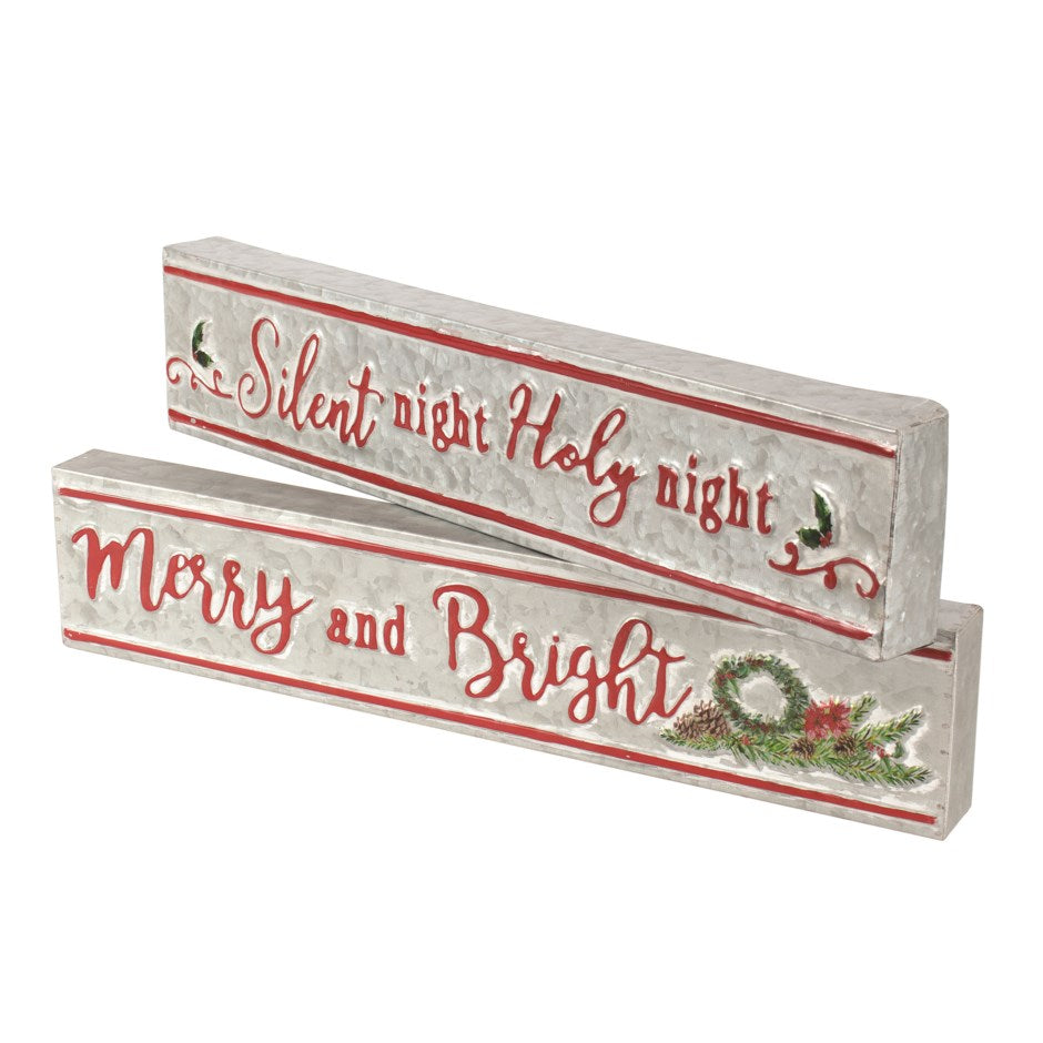 N13500 TABLE SIGN MERRY AND BRIGHT - Kate & Co. Home