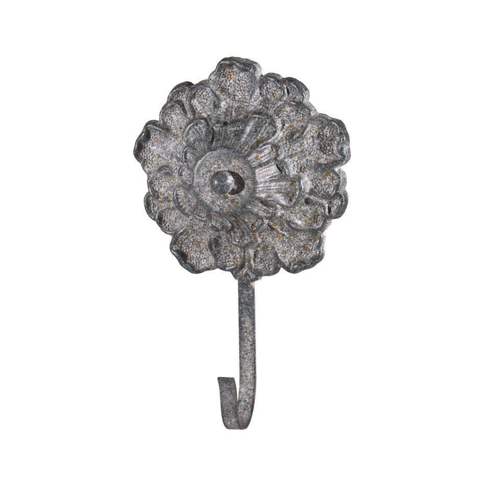 RT1636 WALL HOOK FLOWER GREY - Kate & Co. Home