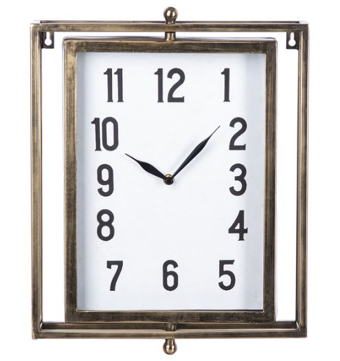 PIVOTING ANTIQUED WALL CLOCK - Kate & Co. Home